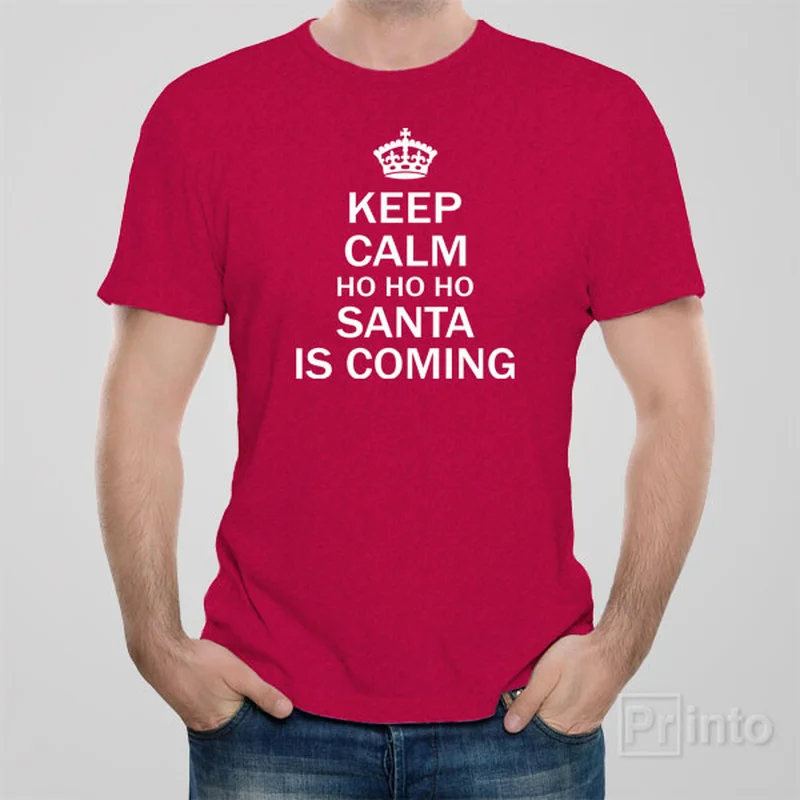 botanical t-shirts plants -Keep calm Santa is coming T-shirt