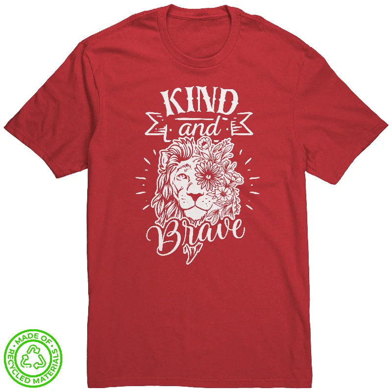 rainbow style t-shirts -KIND and BRAVE Lion 100% RECYCLED Fabric T-Shirt