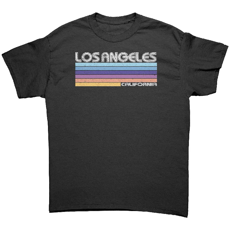 distressed print t-shirts -LOS ANGELES, CALIFORNIA Retro 70’s 80’s Look Unisex T-SHIRT