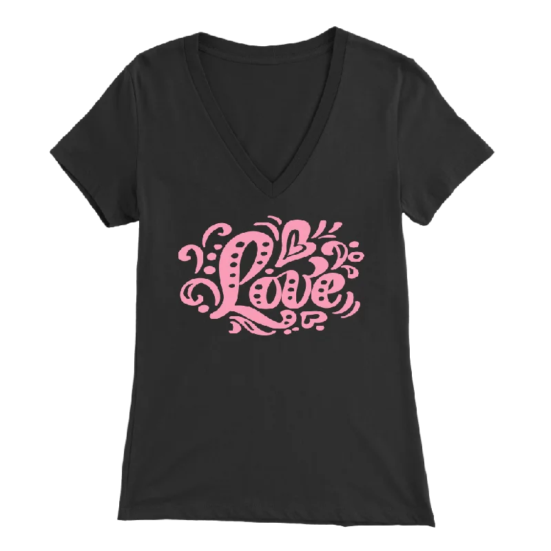 surf print t-shirts -LOVE design T-SHIRT Women's Regular and V-Neck