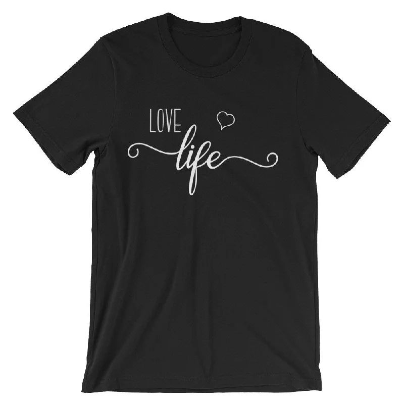 abstract floral t-shirts -Love Life Unisex short sleeve t-shirt