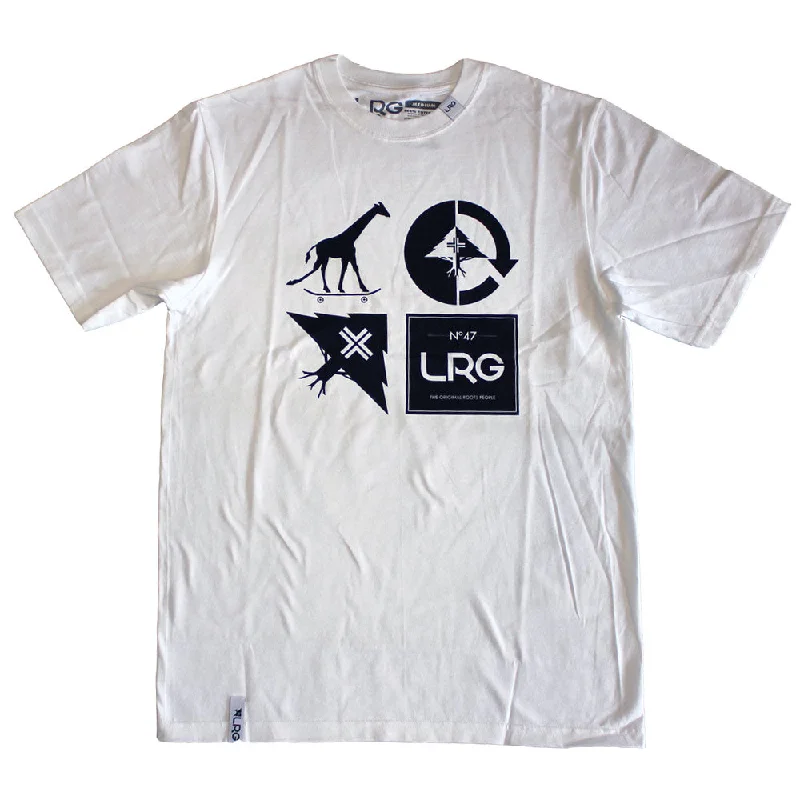 funny trend t-shirts -Lrg RC Logo Mash Up T-shirt White