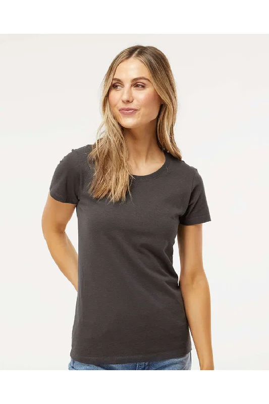 distressed floral t-shirts -M&O Womens Gold Soft Touch Short Sleeve Crewneck T-Shirt - Charcoal Grey