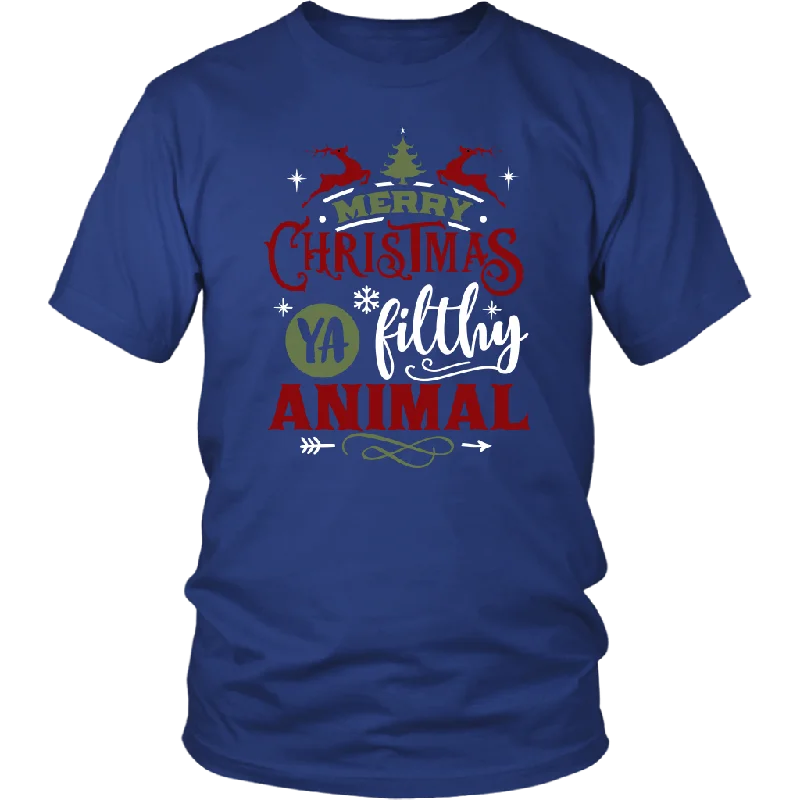 minimalist t-shirts white -MERRY CHRISTMAS, Ya Filthy Animal Unisex T-Shirt