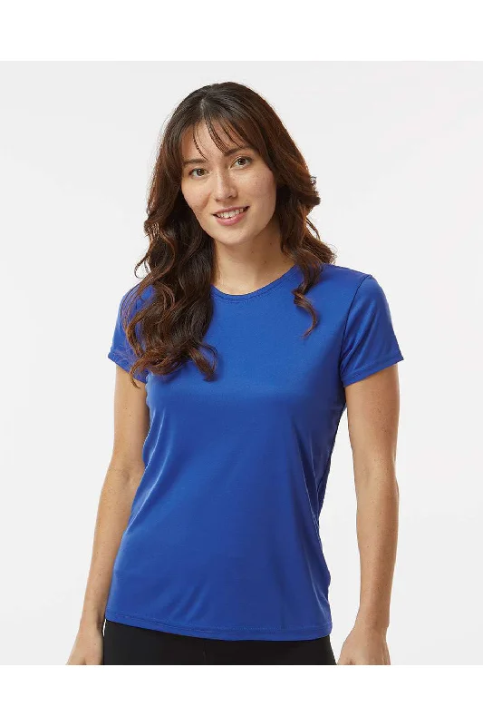 cozy print t-shirts -Paragon Womens Islander Performance Moisture Wicking Short Sleeve Crewneck T-Shirt - Royal Blue