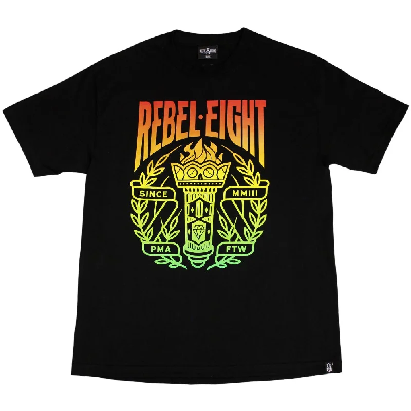 retro abstract t-shirts -Rebel8 Torch T-shirt Black