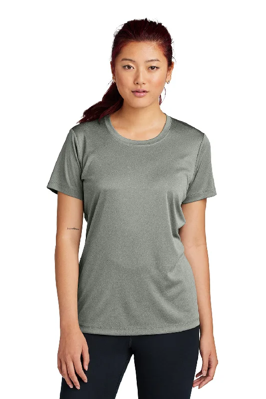 custom pattern t-shirts -Sport-Tek Womens Competitor Moisture Wicking Short Sleeve Crewneck T-Shirt - Heather Concrete Grey