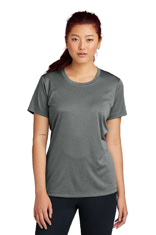 cozy pattern t-shirts -Sport-Tek Womens Competitor Moisture Wicking Short Sleeve Crewneck T-Shirt - Heather Iron Grey