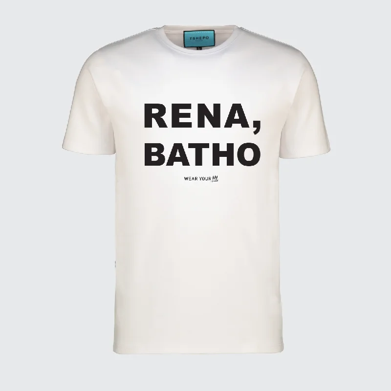 retro stripe t-shirts -TSHEPO, RENA, BATHO T-SHIRT, WHITE