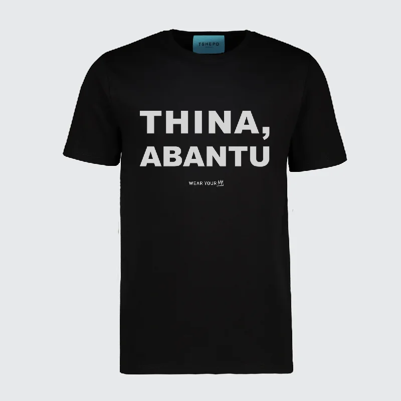 floral t-shirts for spring -TSHEPO, THINA,  ABANTU T-SHIRT, BLACK