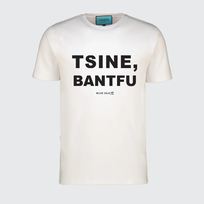 surf design t-shirts -TSHEPO, TSINE, BANTFU T-SHIRT, WHITE