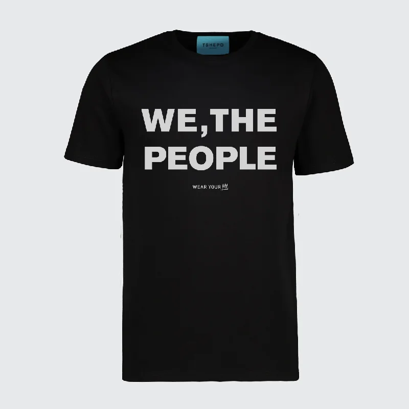 bright print t-shirts -TSHEPO, WE THE PEOPLE T-SHIRT, BLACK