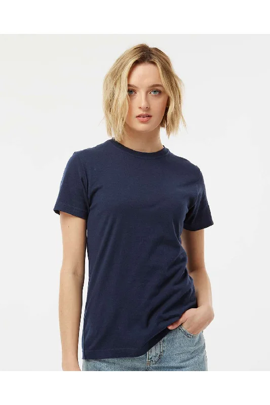 cartoon trend t-shirts -Tultex Womens Fine Jersey Classic Fit Short Sleeve Crewneck T-Shirt - Navy Blue