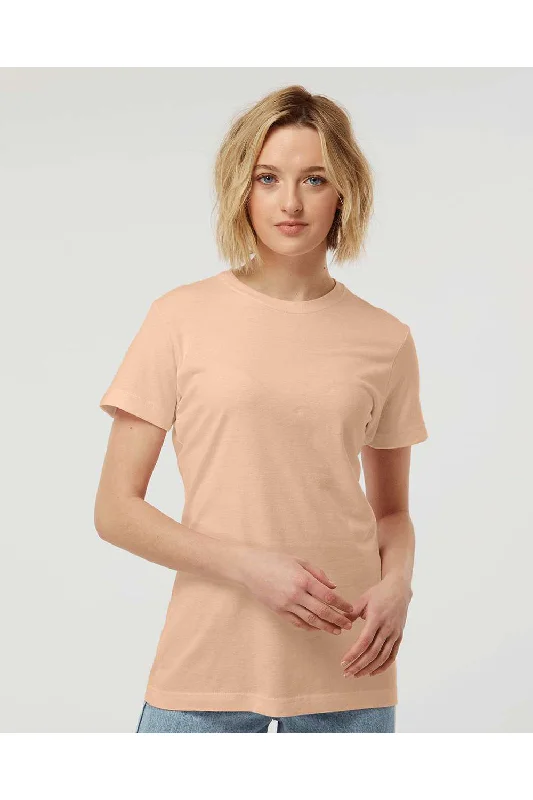 adventure trend t-shirts -Tultex Womens Fine Jersey Classic Fit Short Sleeve Crewneck T-Shirt - Peach