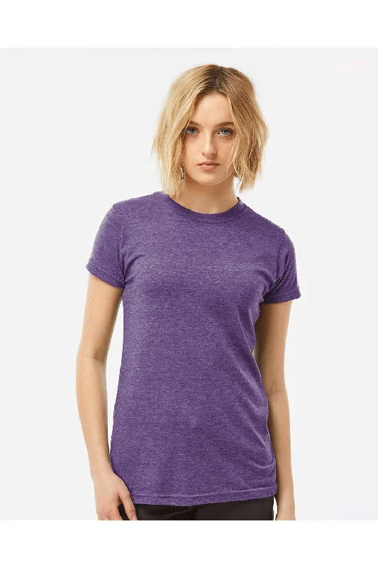 rainbow art t-shirts -Tultex Womens Poly-Rich Short Sleeve Crewneck T-Shirt - Heather Purple