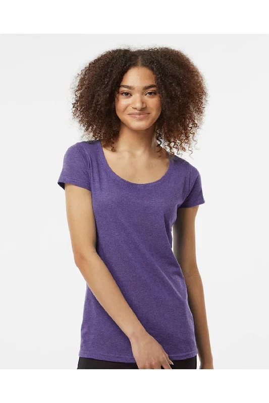 geek design t-shirts -Tultex Womens Poly-Rich Short Sleeve Scoop Neck T-Shirt - Heather Purple