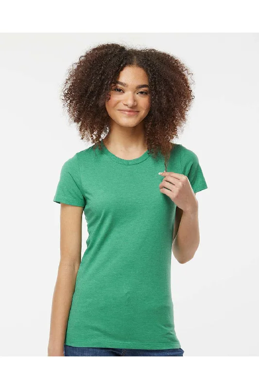 designer t-shirts on sale -Tultex Womens Premium Short Sleeve Crewneck T-Shirt - Heather Kelly Green