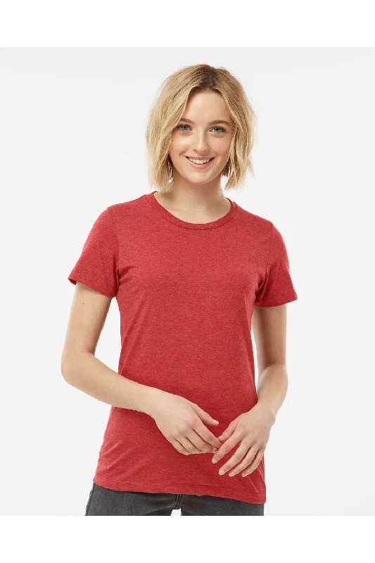 pastel print t-shirts -Tultex Womens Premium Short Sleeve Crewneck T-Shirt - Heather Red