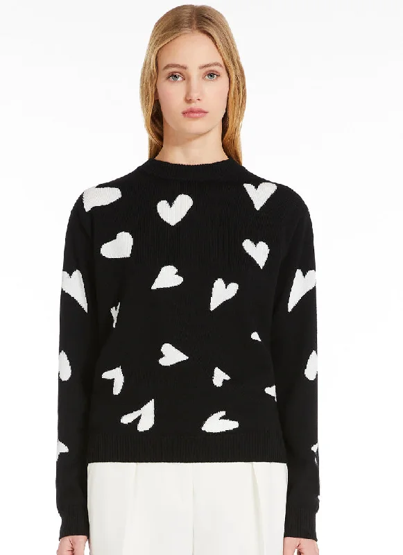 lightweight summer knit pullover sweater -Arnold Hearts Crewneck Sweater