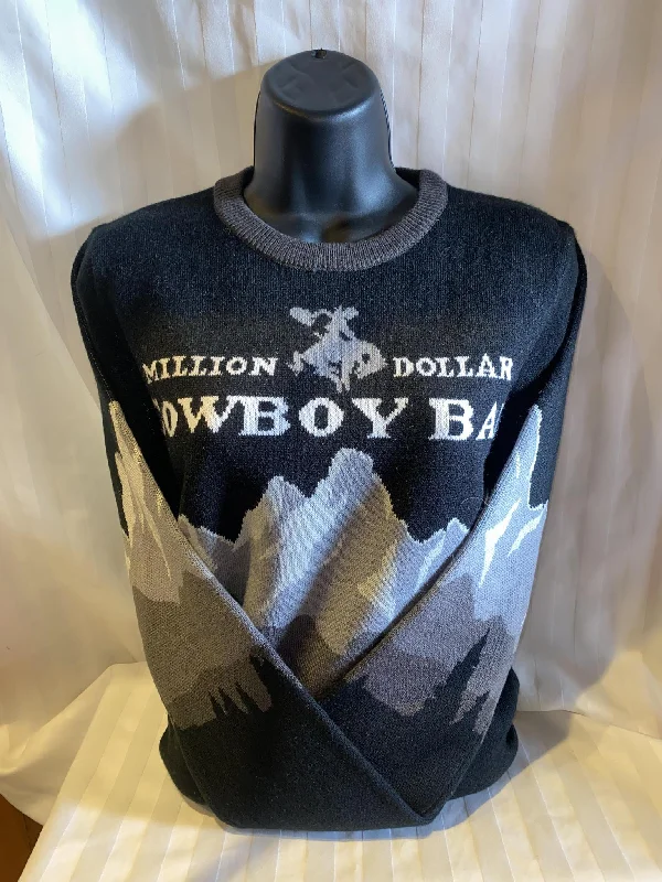 vintage argyle knit pullover sweater -Black Mountain Sweater Black