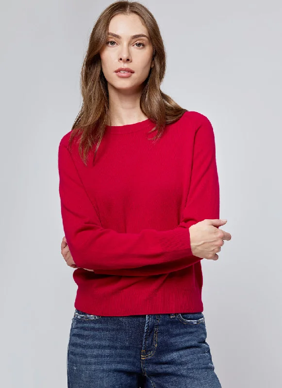 soft cotton cashmere pullover sweater -Easy Cashmere Crewneck Sweater