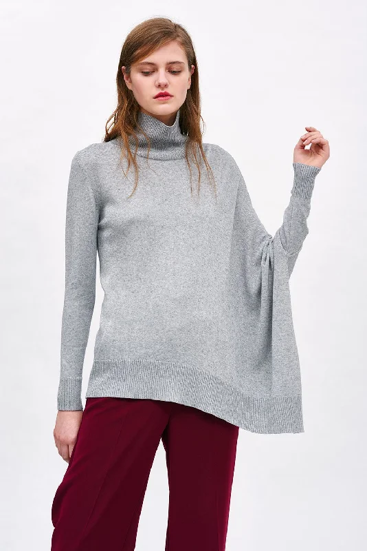 chic roll neck knit pullover sweater -SETOUBON