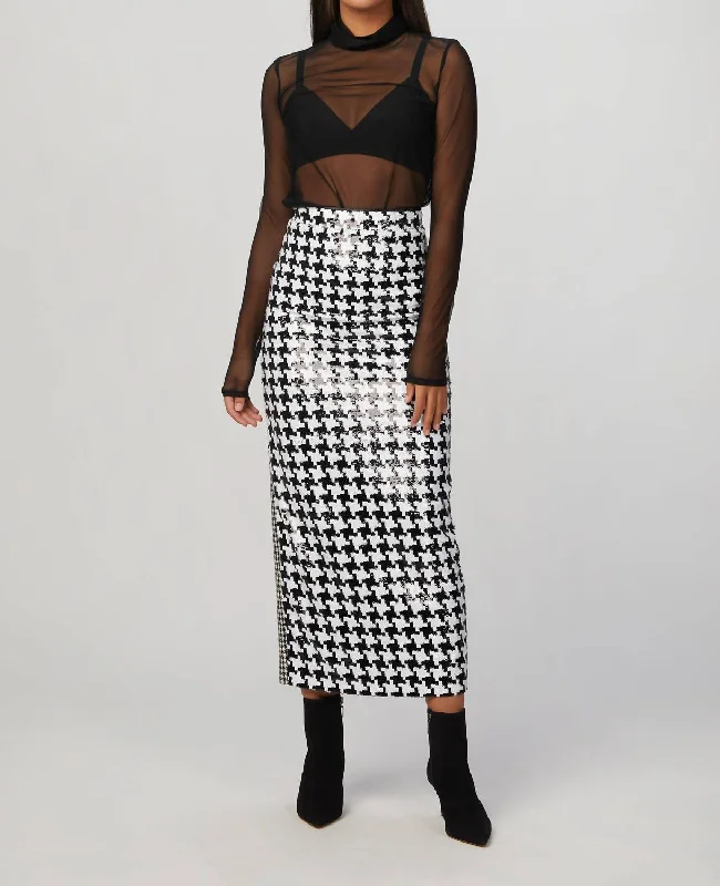 vintage corduroy denim skirts -Anika Skirt In Black/white