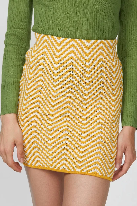 chic paperbag skirts -Biance Knit Skirt In Canary Multi