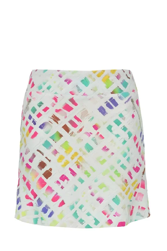 relaxed wrap skirts -Golf Skort In White/pink/green