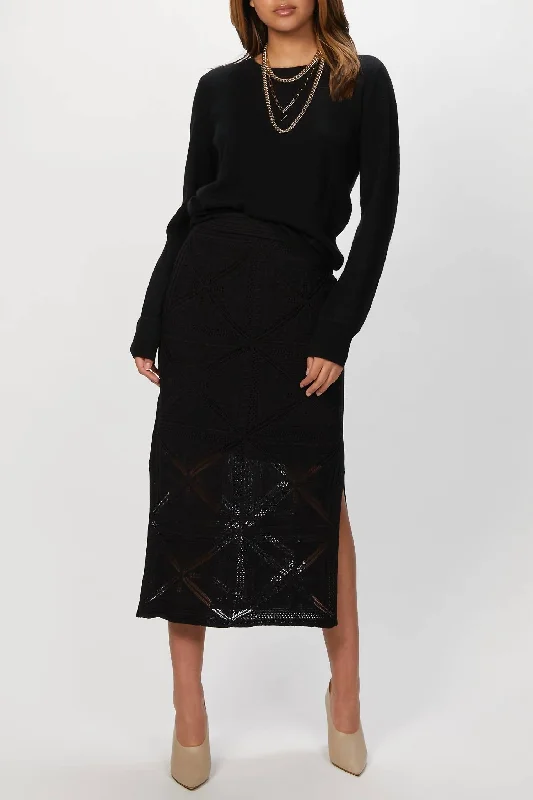 soft bamboo skirts -Pencil Midi Skirt In Black