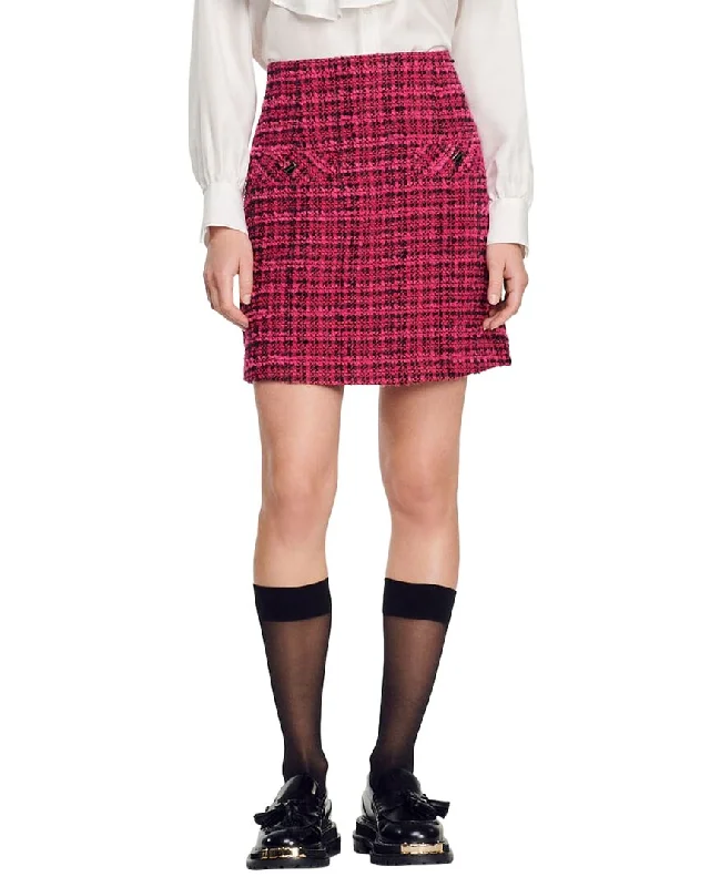 bold geometric denim skirts -Sandro Woven Skirt