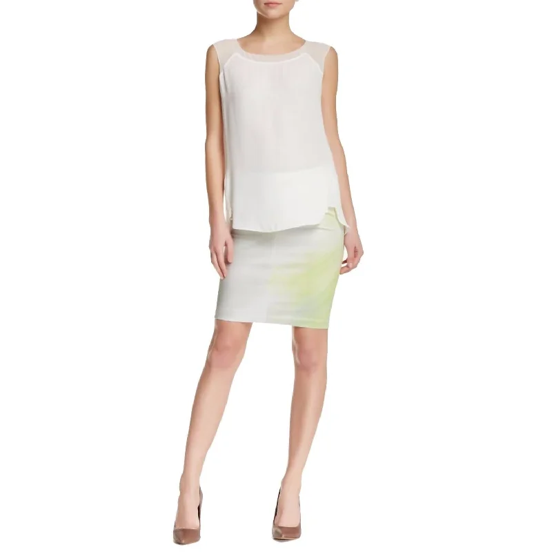 comfy jersey skirts -Wesley Mini Skirt In White