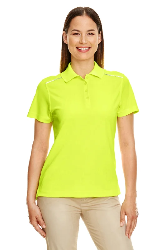 floral utility blouses -Core 365 Womens Radiant Performance Moisture Wicking Short Sleeve Polo Shirt - Safety Yellow