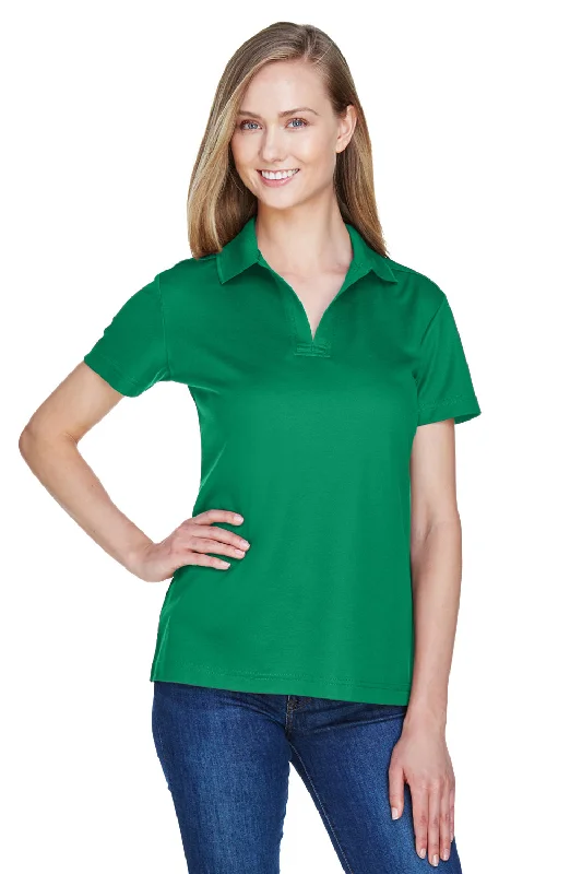 floral utility blouses -Devon & Jones Womens CrownLux Performance Moisture Wicking Short Sleeve Polo Shirt - Kelly Green