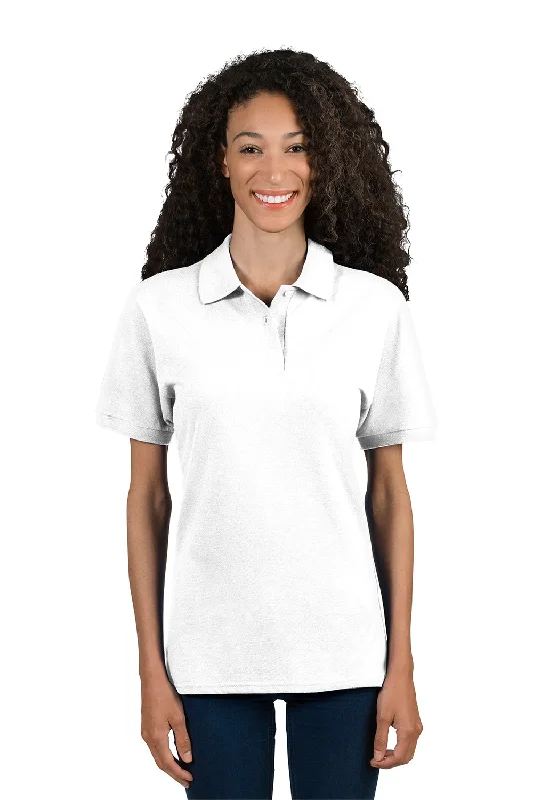 oversized utility shirts -Jerzees Womens Short Sleeve Polo Shirt - White