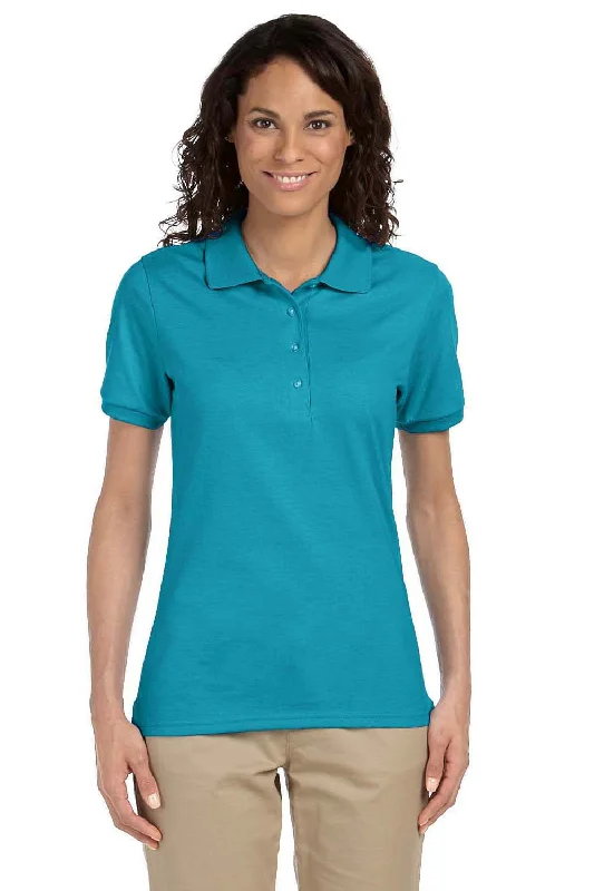 lace utility shirts -Jerzees Womens SpotShield Stain Resistant Short Sleeve Polo Shirt - California Blue