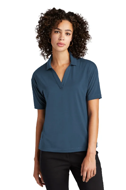 striped floral blouses -Mercer+Mettle Womens Moisture Wicking Short Sleeve Polo Shirt - Insignia Blue