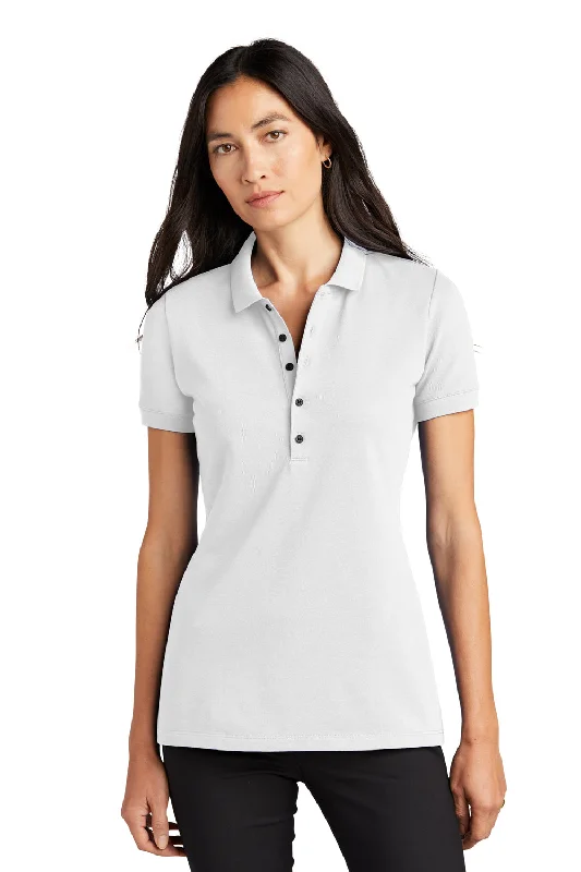 minimalist plaid blouses -Mercer+Mettle Womens Moisture Wicking Short Sleeve Polo Shirt - White