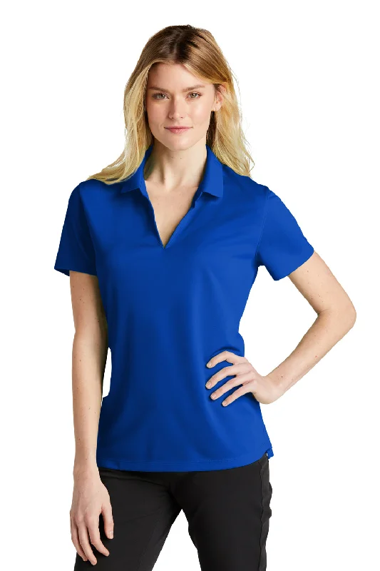 satin floral blouses -Nike Womens Dri-Fit Moisture Wicking Micro Pique 2.0 Short Sleeve Polo Shirt - Game Royal Blue