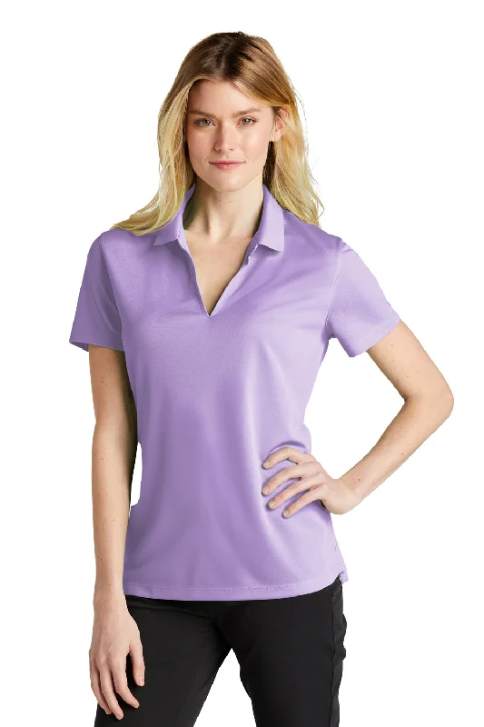 utility plaid blouses -Nike Womens Dri-Fit Moisture Wicking Micro Pique 2.0 Short Sleeve Polo Shirt - Urban Lilac Purple