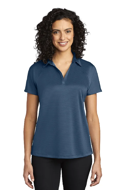 tropical utility blouses -Port Authority Womens Crossover Moisture Wicking Short Sleeve Polo Shirt - Regatta Blue