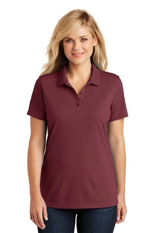 ruffle utility shirts -Port Authority Womens Dry Zone Moisture Wicking Short Sleeve Polo Shirt - Burgundy