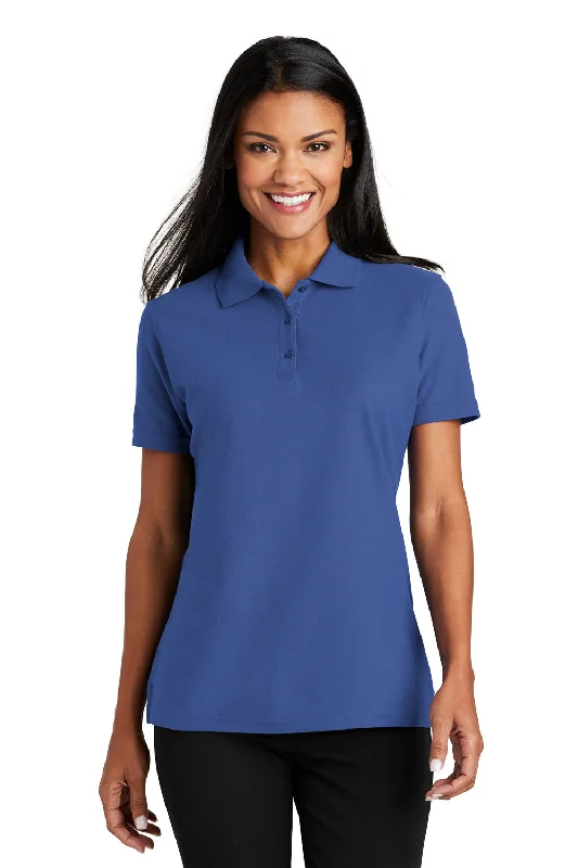 oversized utility blouses -Port Authority Womens Moisture Wicking Short Sleeve Polo Shirt - Royal Blue