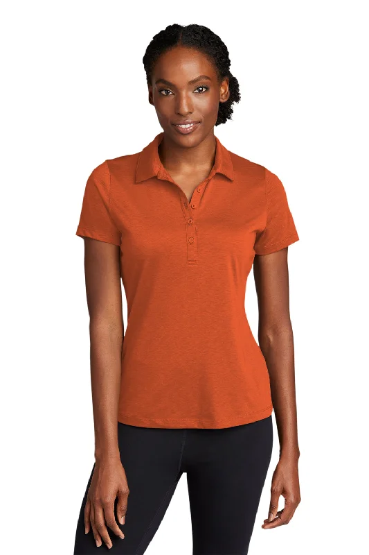 tropical wrap blouses -Sport-Tek Womens Strive Moisture Wicking Short Sleeve Polo Shirt - Texas Orange