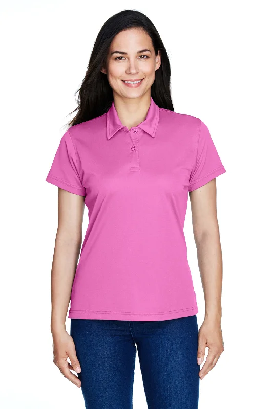 casual oxford shirts -Team 365 Womens Command Performance Moisture Wicking Short Sleeve Polo Shirt - Charity Pink