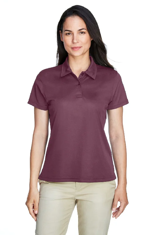 silk utility blouses -Team 365 Womens Command Performance Moisture Wicking Short Sleeve Polo Shirt - Dark Maroon