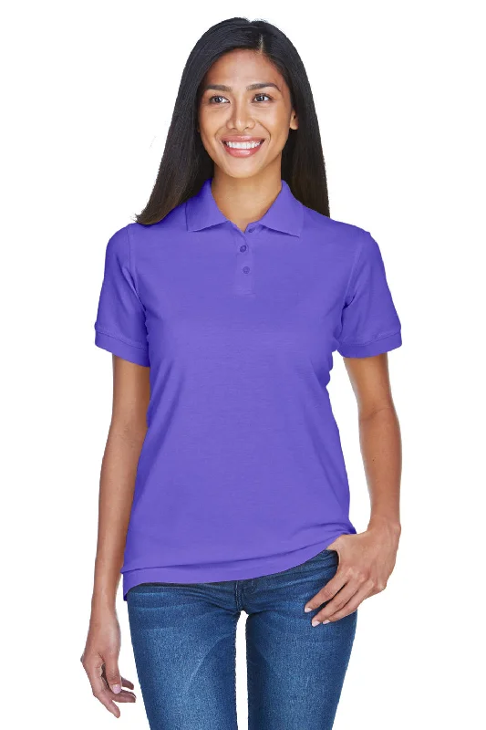 velvet utility shirts -UltraClub Womens Classic Short Sleeve Polo Shirt - Purple - Closeout