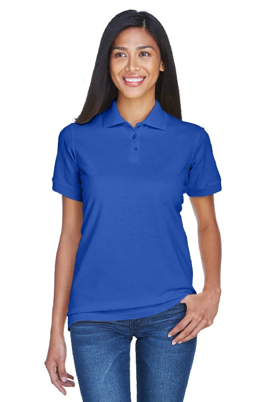 oversized plaid blouses -UltraClub Womens Classic Short Sleeve Polo Shirt - Royal Blue