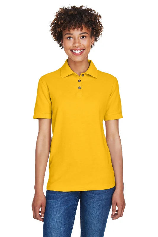 silk utility shirts -UltraClub Womens Whisper Short Sleeve Polo Shirt - Gold - Closeout