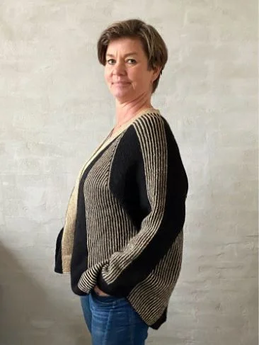 minimalist slim wool cardigan -Ballerina jacket by Hanne Falkenberg, No 2 knitting kit (2 colors)